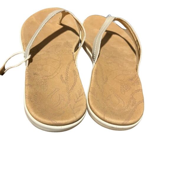 Olukai Honu Women's Size 11 Tapa/Goldensand Flip Flop Comfort Sandals New Turtle - Picture 2 of 6